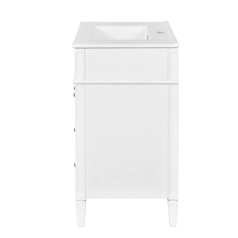 30'' Bathroom Vanity with Top Sink, Modern Bathroom Storage Cabinet with 2 Drawers and a Tip-out Drawer