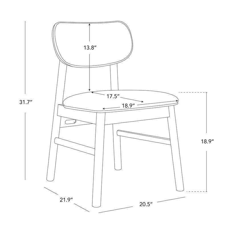 Spruce & Spring 5-Piece Modern Dining Table Set with Upholstered Chairs and Butterfly-Leg Base Table