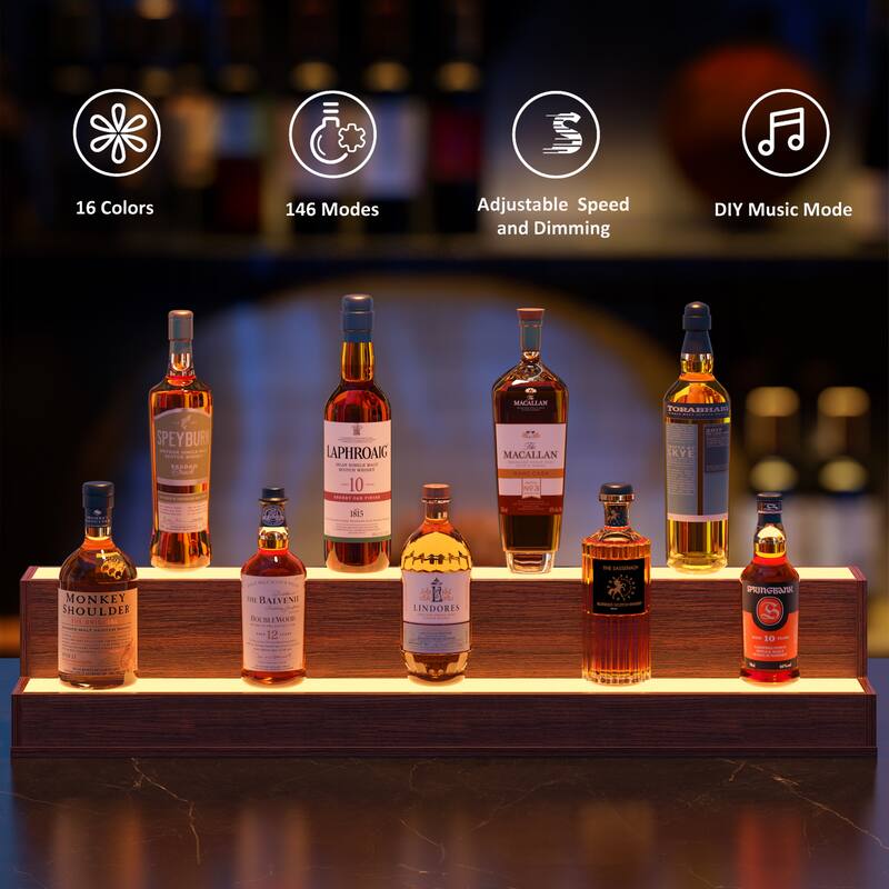 GDF Studio - Luminara Modern LED Bar Display Shelf with Smart Lighting