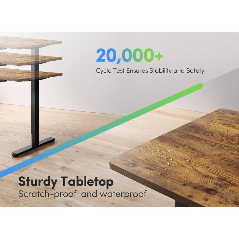 FEZIBO Electric Standing Desk, 63 x 24 Inches Height Adjustable Stand up Desk, Sit Stand Home Office Desk, Computer Desk