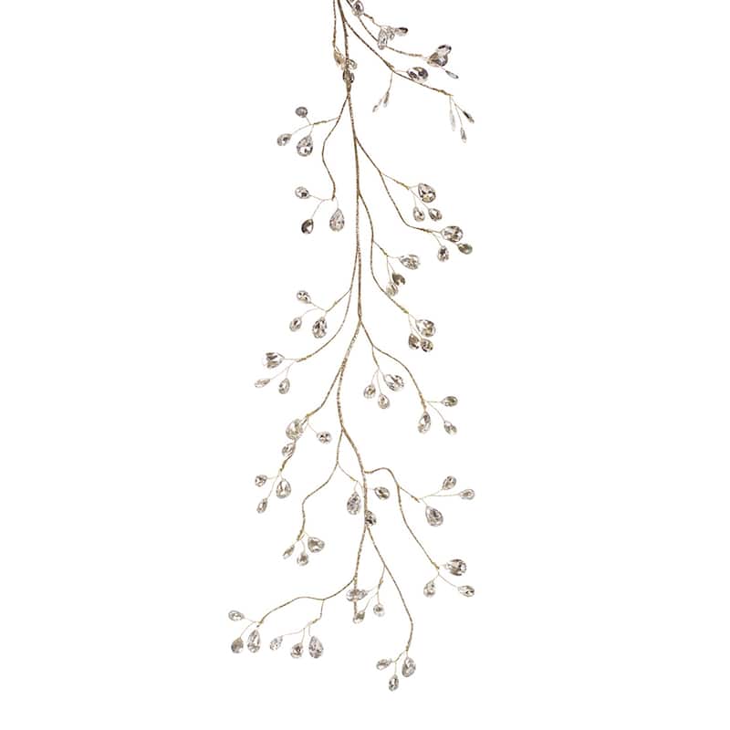Gem Garland (Set of 6) 5'L Acrylic - Gold, Silver