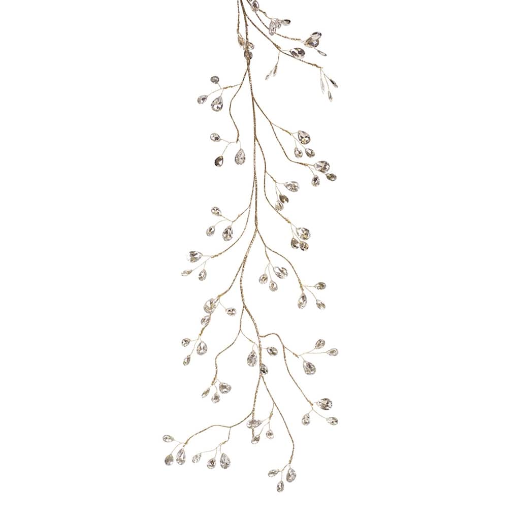 Gem Garland (Set of 6) 5'L Acrylic - Gold, Silver