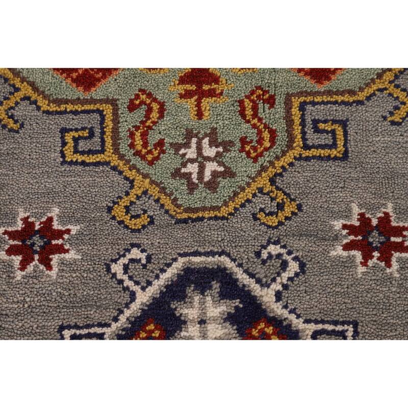 Geometric Kazak Oriental Area Rug Handmade Wool Carpet - 8'0" x 10'1"
