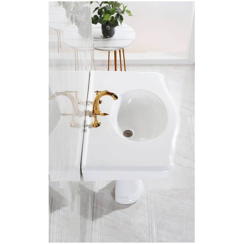 Kingston Brass VPB3538-S-SET Sovereign 34-7/16" Rectangular Ceramic
