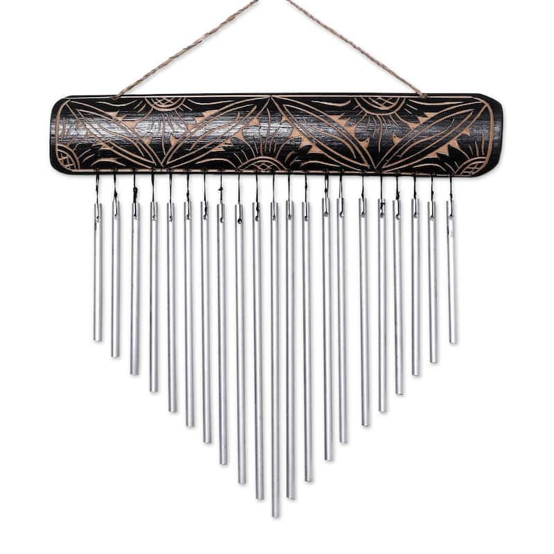 NOVICA Melodic Dance, Bamboo and aluminum wind chimes