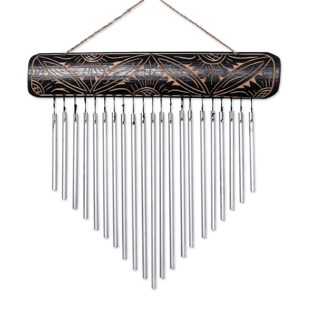 NOVICA Melodic Dance, Bamboo and aluminum wind chimes