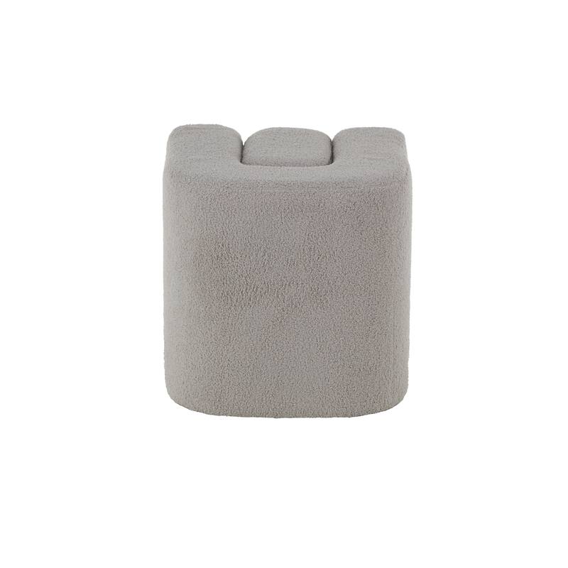 White, Gray or Copper Polyester W-Shaped Room Ottoman
