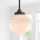 preview thumbnail 36 of 66, Cleo Adjustable Drop Metal/Glass LED Pendant, by JONATHAN Y 9.5" - Oil Rubbed Bronze