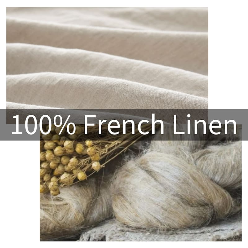 Bedding Duvet Cover Set Linen - 100% French Flax Washed Bed Sets Comforter Cover Set (1 Duvet Cover and 2 Pillow Shams) King