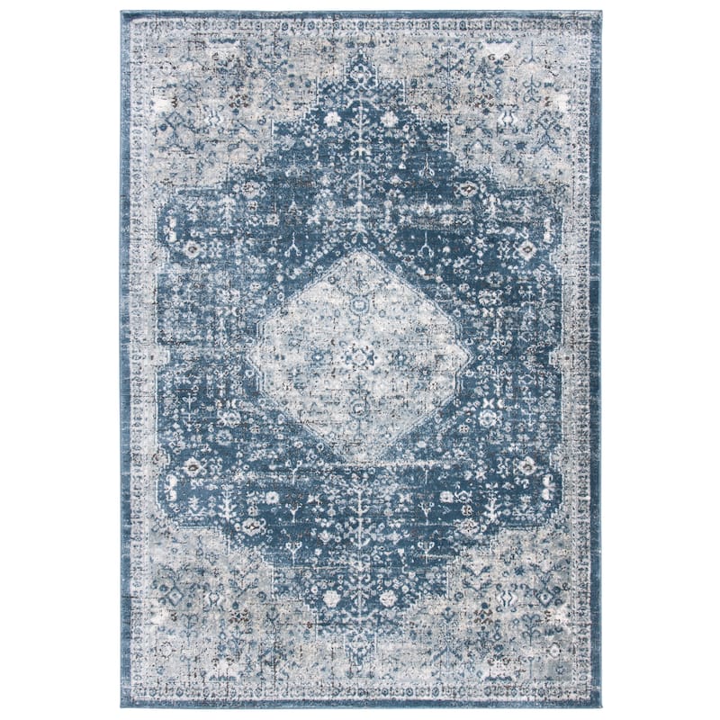 SAFAVIEH Oregon Hildegarde Traditional Oriental Navy/Ivory Rug