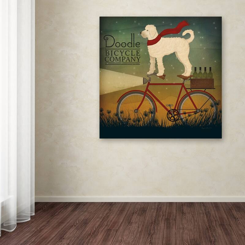 Ryan Fowler 'White Doodle on Bike Summer' Canvas Art