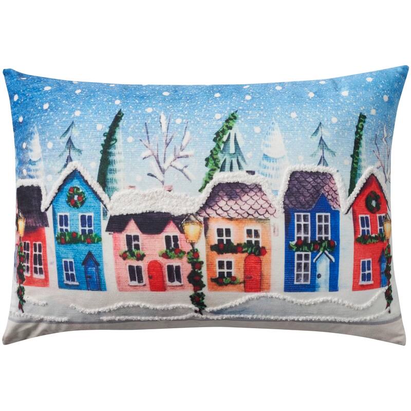 Mina Victory Holiday Pillows Graphic Throw Pillow - Multicolor - 14" x 20"