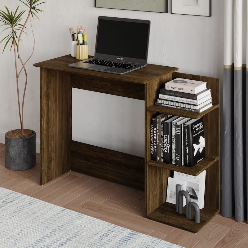 CraftPorch Classic 43 Inch Writing Desk with 3- Open Shelf