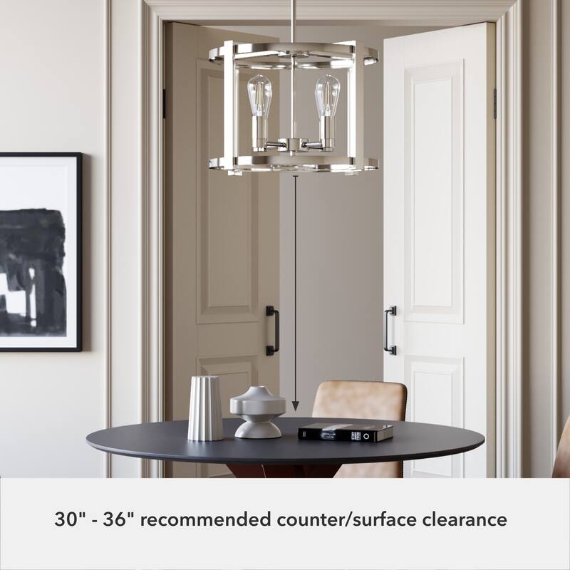 Hunter Astwood 18" 4-Light Chandelier, Caged, Kitchen Island, Dining Room, Entry - Transitional, Art-Deco, Contemporary
