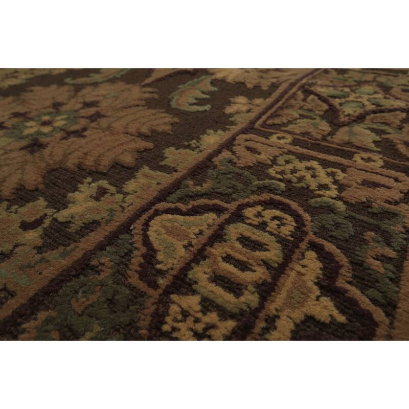 10x12'2'' Hand Knotted Wool Brown French Aubusson Savonnerie Asmara Embossed Rug - 8' 10'' x 12' 2''