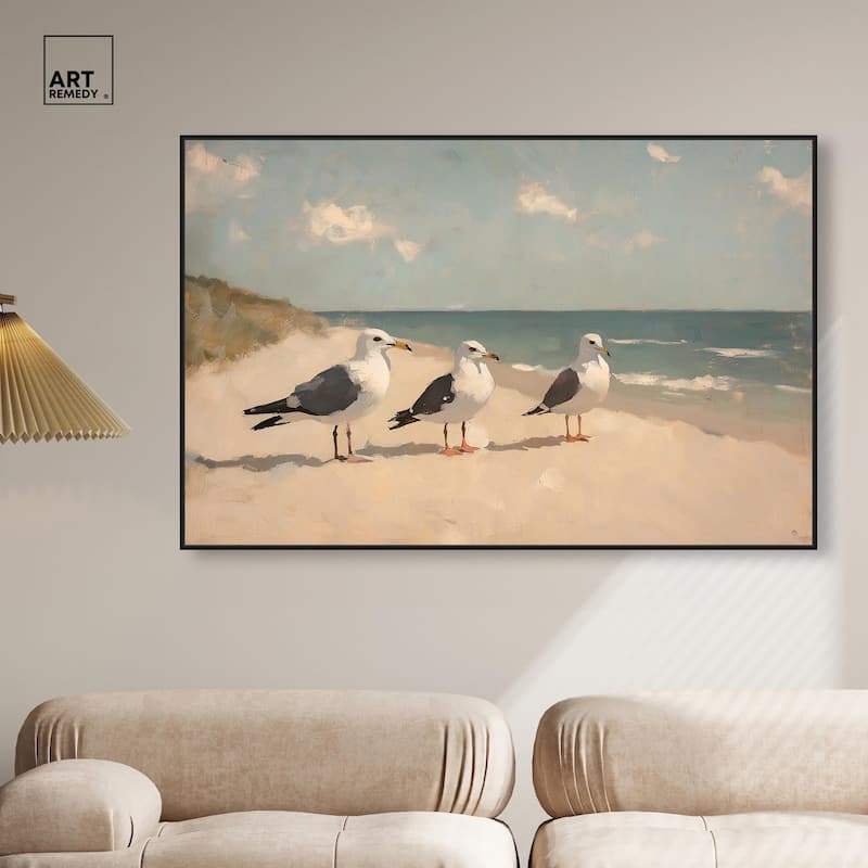 Seagulls at the Beach I Canvas by Art Remedy