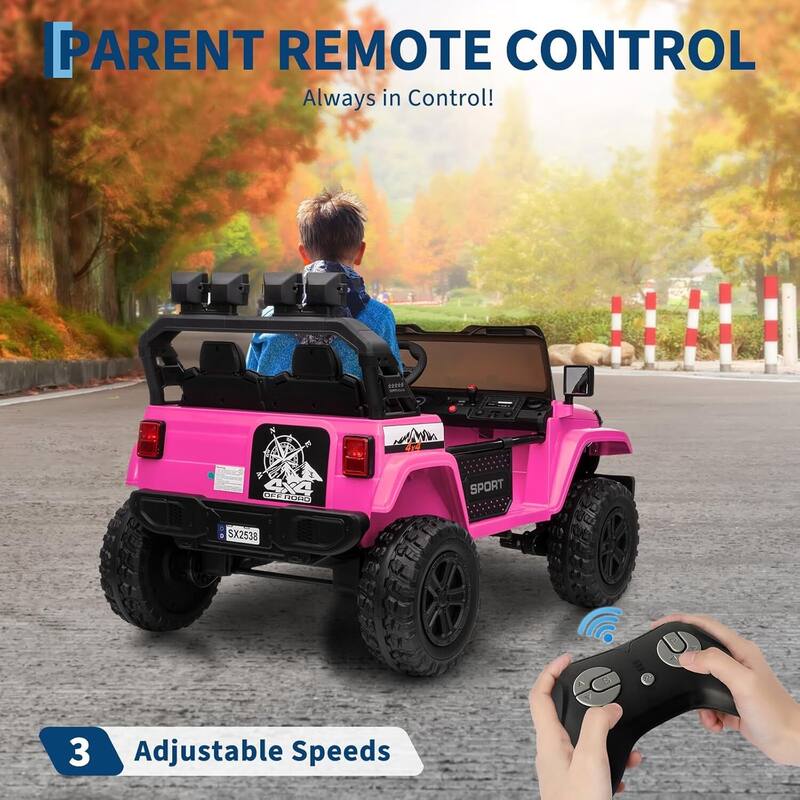 2 Seater Electric Toys Ride On Car with Remote Control, Vehicles for Kids
