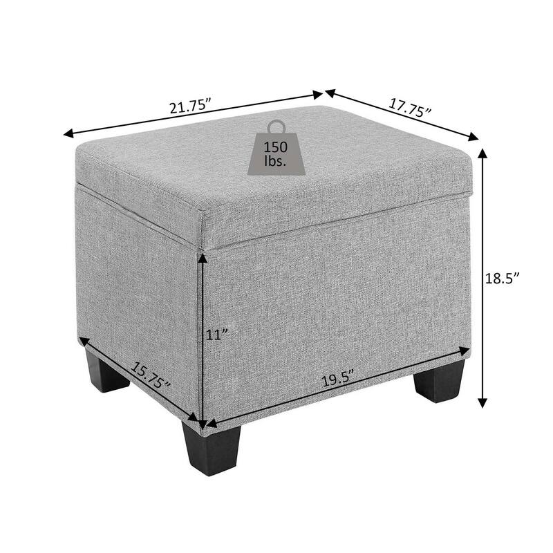 Upholstered Storage Ottoman with Spacious Interior and Padded Seat for Multipurpose Seating and Room Décor