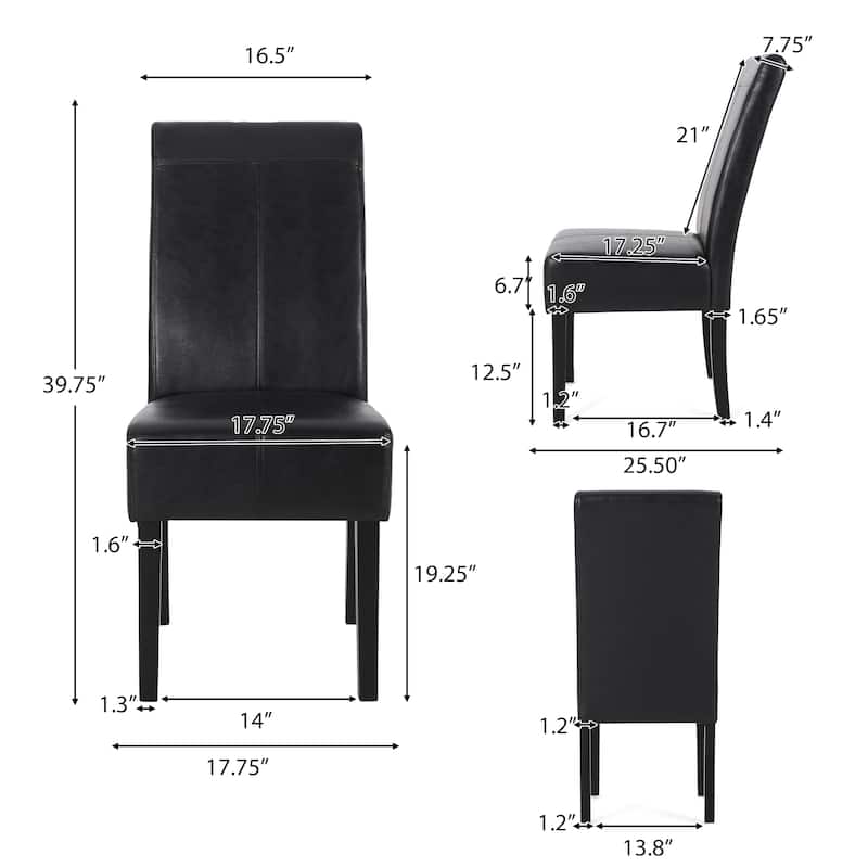 T-stitch Chocolate Brown Bonded Leather Dining Chair (Set of 4) by Christopher Knight Home