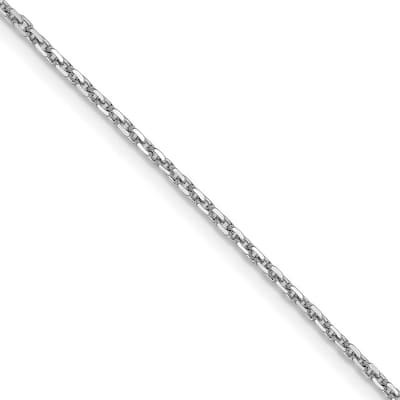 Curata Italian 14k White Gold 1.4 mm Diamond-cut Cable Chain Necklace (Lobster) Options: 16 18
