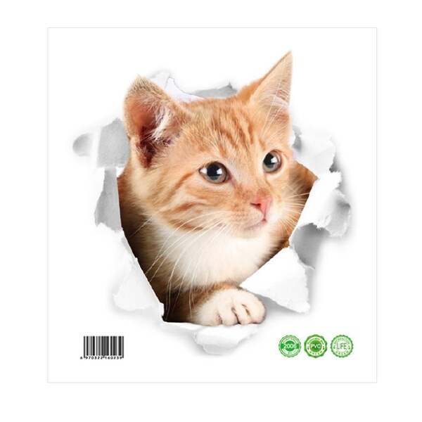 Cute Cat Pattern Artificial 3D Wall Stickers Art Decals Self-sticky DIY