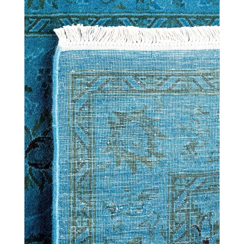 Fine Vibrance, One-of-a-Kind Hand-Knotted Runner Rug - Blue, 2' 6" x 10' 3" - 2' 6" x 10' 3"
