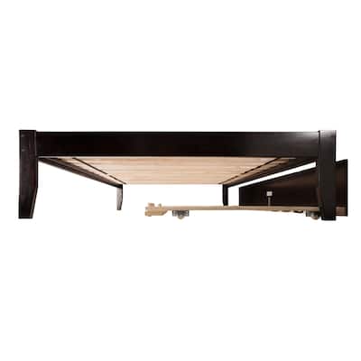 Victorian Platform Bed with Trundle - Twin Size, Cottage Style Bed Frame, Modern Bedroom Furniture
