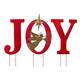 Glitzhome Christmas Metal "JOY" Sign Yard Stake or Wall Decor or Standing Decor - JOY with Angel and LED Lights