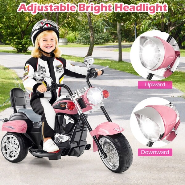 6V Powered Toddler 3-Wheel Motorbike Ride On Toy with Horn and