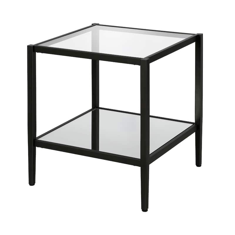 Hera 20" Wide Square Side Table with Mirror Shelf - 20" Wide
