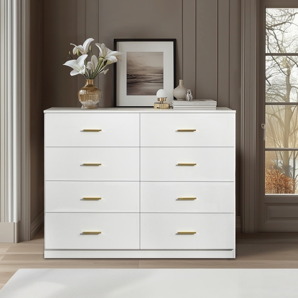 8-Drawer Dresser for Bedroom - Ample Storage Wide Chest of Drawers
