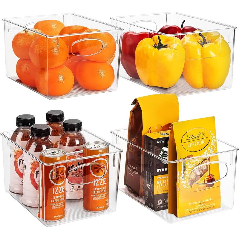 Sorbus Plastic Storage Bins Clear Pantry Organizer Box Bin Containers