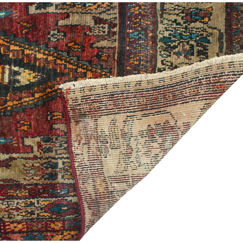 Fine Vintage Distressed Bahar Charcoal/Rust Runner - 3'5" x 9'0"