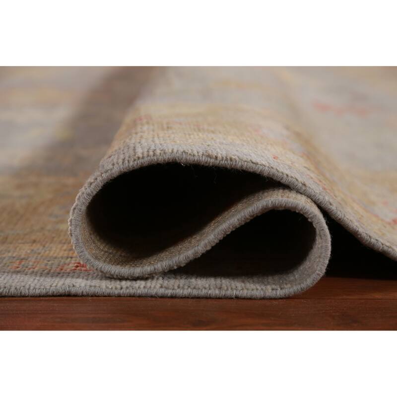 Hand Knotted Oriental 100% Wool Carpet Transitional All-Over Greys & Charcoal Oushak Area Rug - 11' 10'' X 8' 11''