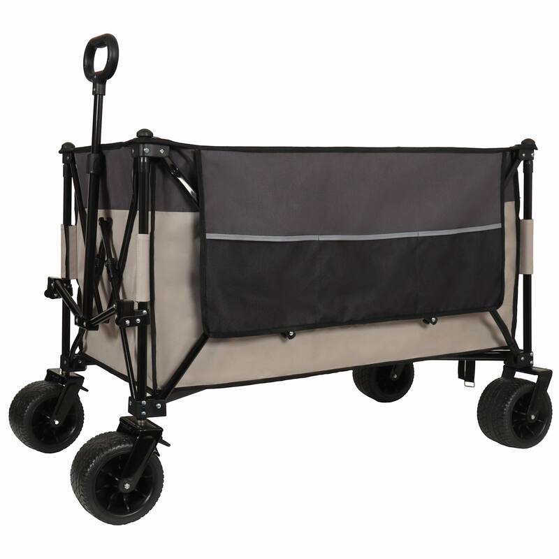 Extra Large 300L Heavy-Duty Folding Wagon Cart - Khaki