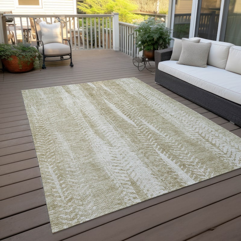 Machine Washable Indoor/ Outdoor Chantille Modern Imprints Rug