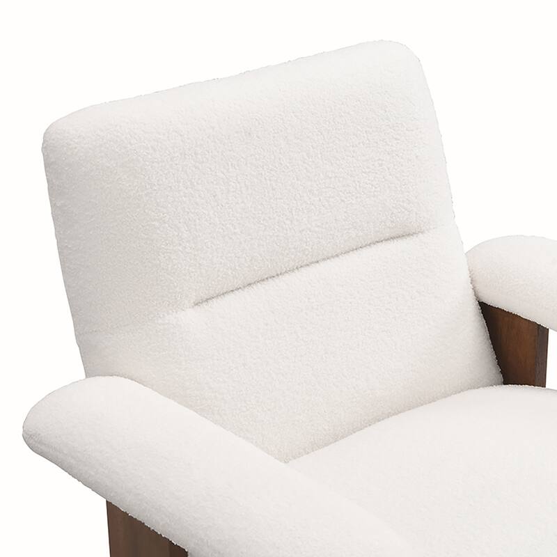 Solid Wood Frame Teddy ArmChair with Ottoman