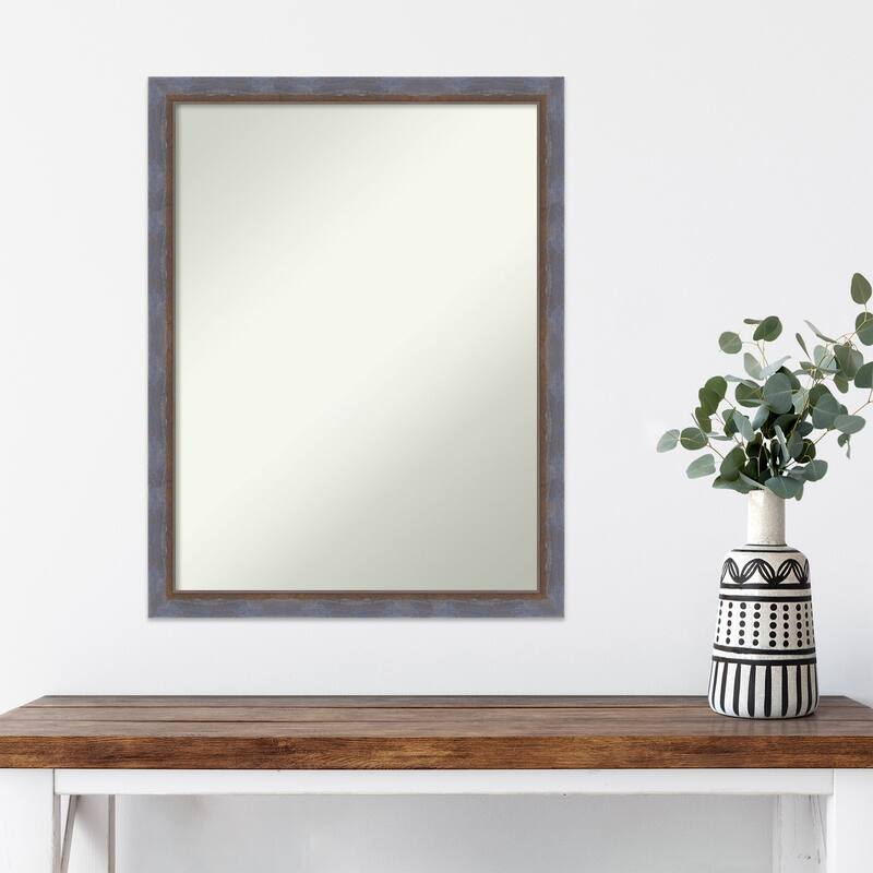 Two Tone Non-Beveled Wood Framed Wall Mirror