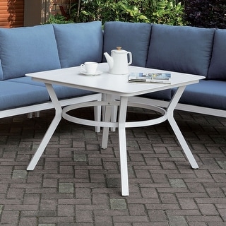 Tarm Contemporary White 36-inch Aluminum Square Patio Table by ...