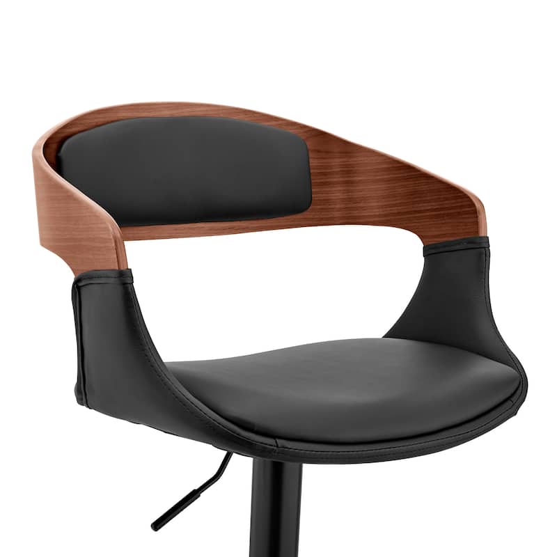 43” Adjustable Height Contemporary Kitchen Counter Bar Chair with Upholstered Seat and Iron Frame - 43”H x 20”W x 19”D