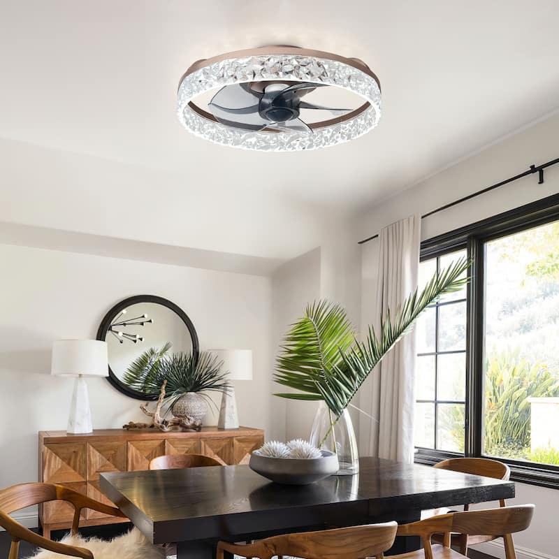 Low Profile Ceiling Fan with Light: 20-16 Inch, App Remote Control, Dimmable 3 CCT LED, 6 Wind Speeds, Ultra Quiet