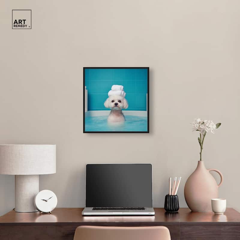 Fluff in the Tub Canvas by Art Remedy