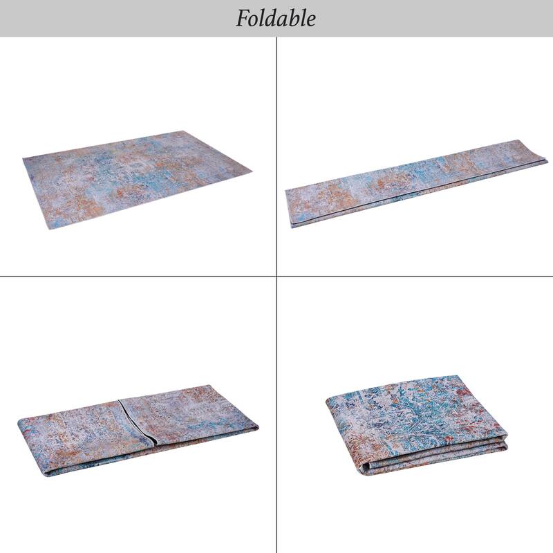 9x12 Area Rugs Machine Washable Rugs Living Room Rugs for Bedroom Laundry Room Kitchen Non Slip Carpet Abstract Soft