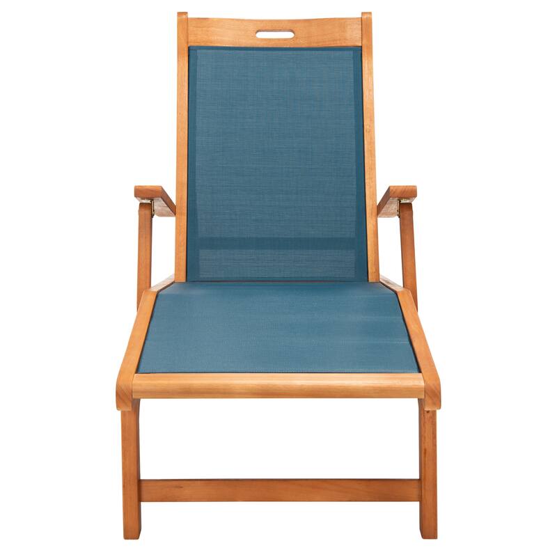 SAFAVIEH Outdoor Linie Sunlounger with Wheels - 25Wx36Dx71H