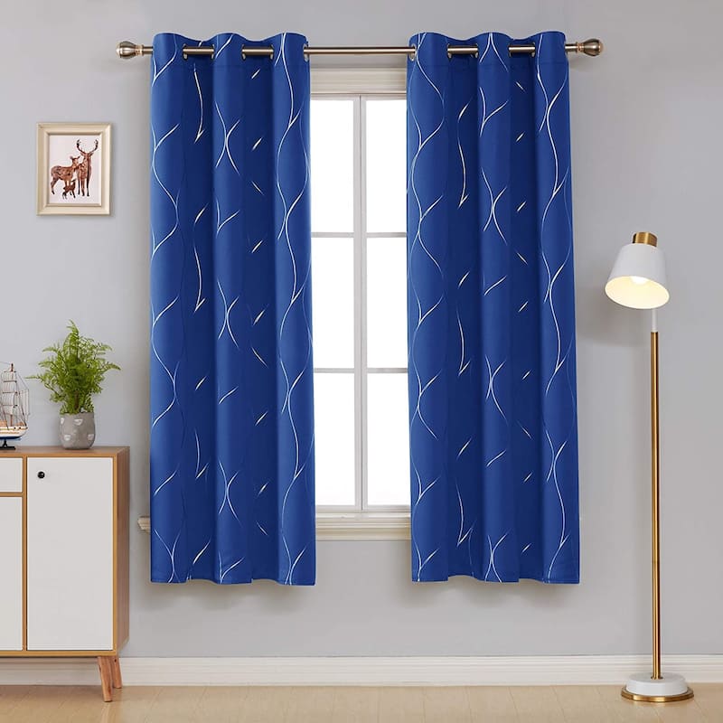 Deconovo Silver Line 42 Width Curtain Panel Pair (2 Panel)