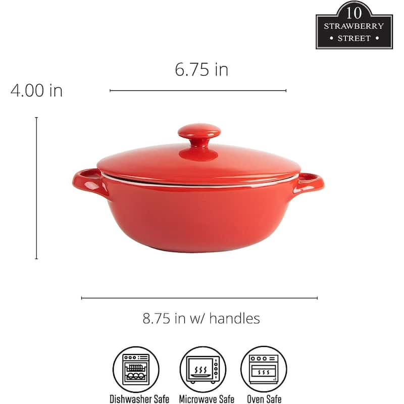 10 Strawberry Street Sienna Covered Casserole 10" and 7" Bakeware Set