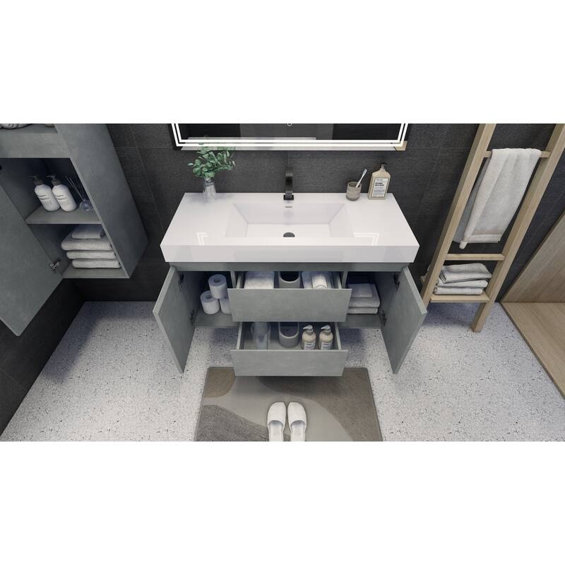 Baillie 48'' Wall-Mounted Vanity with Reinforced Acrylic Sink