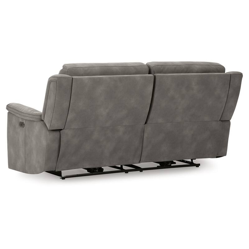 Corbin Power Recliner Sofa, Zero Draw USB, Slate Gray Faux Leather
