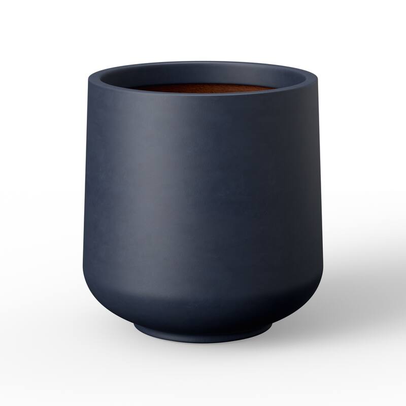Concrete Tall Round Flower Planter Pot with Drainage Hole