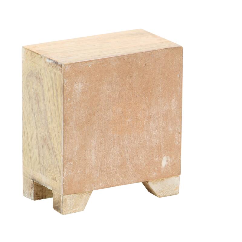 Square White Lattice-Patterned 4-Drawer Ceramic Jewelry Box